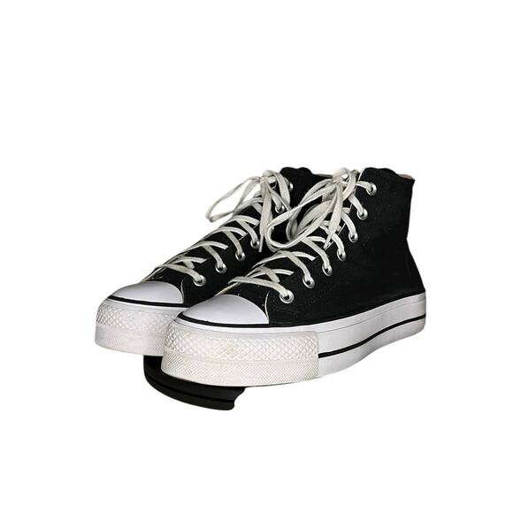 Womens Converse All Star Lift Platform Classic Sneakers Size 9 Black White - Picture 2 of 6